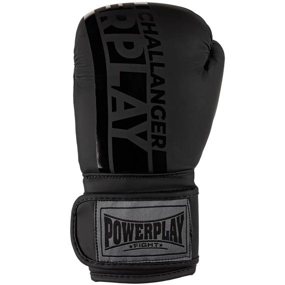 Боксерські рукавички PowerPlay 3086 Matt Challenger Чорний 16 ун (PP_3086_16oz_Black), Вага: 16 унцій, Колір: Чорний, зображення 2