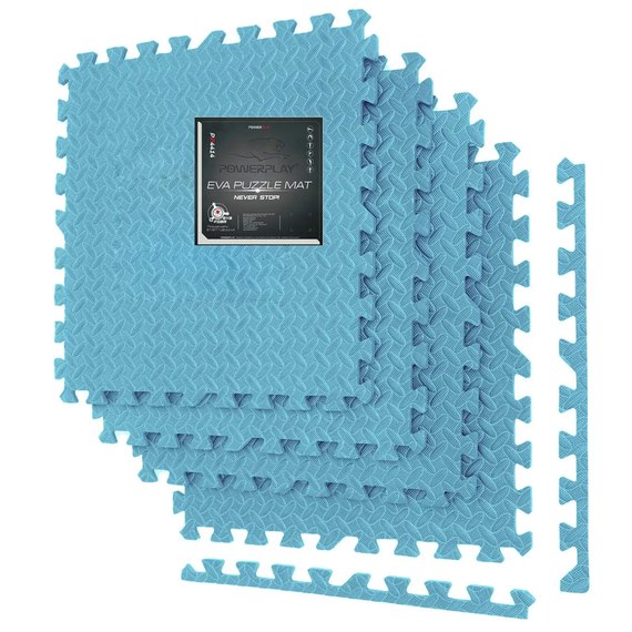 Мат-пазл (ласточкин хвост) PowerPlay 4414 EVA Puzzle Mat 120x120x1.2 см Голубой (PP_4414_Light_Blue), Цвет : Голубой
