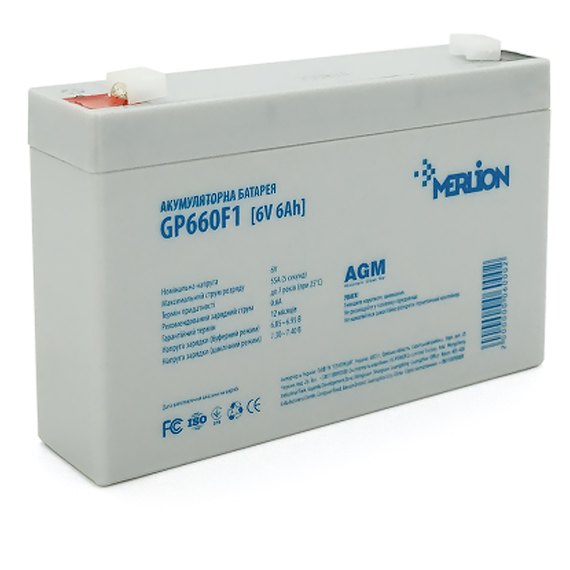 Аккумуляторная батарея Merlion AGM 6V 6Ah White (GP660F1NS)