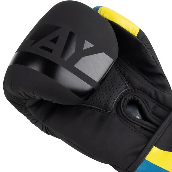 Боксерские перчатки PowerPlay 3021 Ukraine Черные 12 ун (PP_3021_12oz_Black), Вес: 12 унций, Цвет: Чёрный, изображение 5