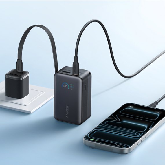 Повербанк Anker Nano 10000 mAh 45W Built-In USB-C Cable Black (A1638H11), зображення 5