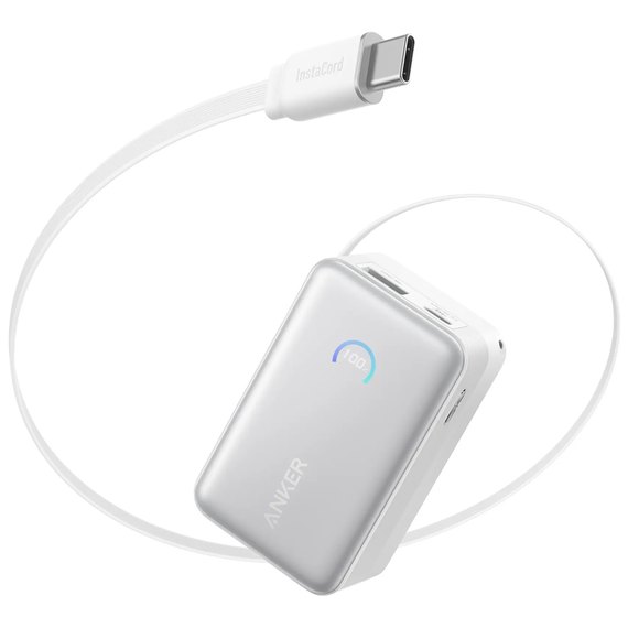 Повербанк Anker Nano 10000 mAh 45W Built-In USB-C Cable White (A1638H21)