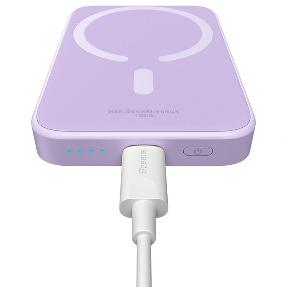 Повербанк Baseus Magnetic Mini Air Wireless Fast Charge 6000 mAh 20W Purple (P10059002513-00), изображение 5