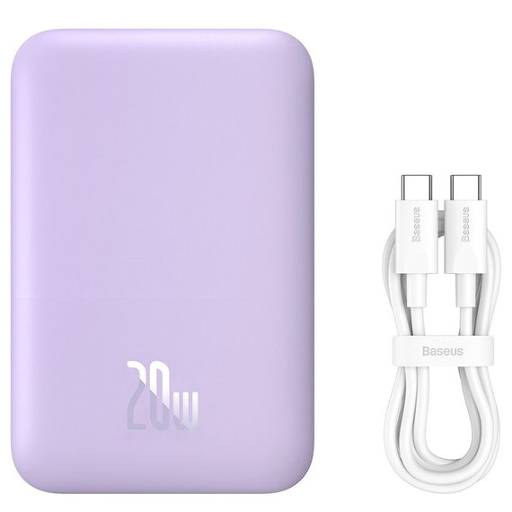 Повербанк Baseus Magnetic Mini Air Wireless Fast Charge 6000 mAh 20W Purple (P10059002513-00), изображение 6