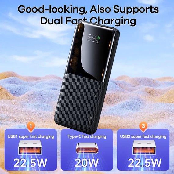 Повербанк Remax RPP-622 Cynlle Series 10000 mAh PD20W+QC22.5W Black, зображення 2