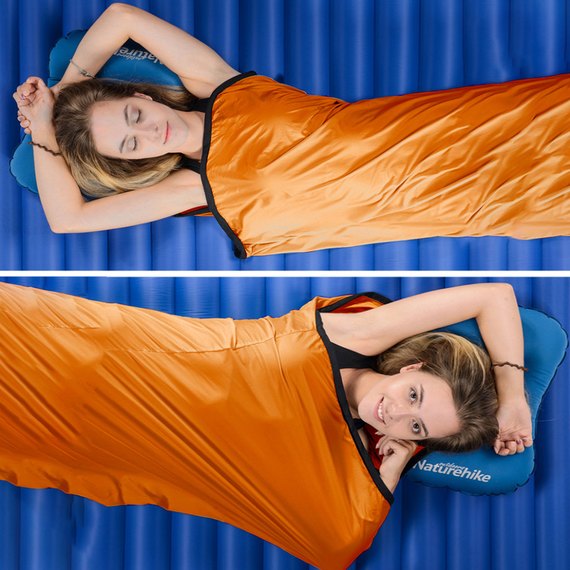 Вкладыш для спального мешка Naturehike High elastic sleeping bag NH17N002-D orange (6927595700815), Цвет : Оранжевый, изображение 5