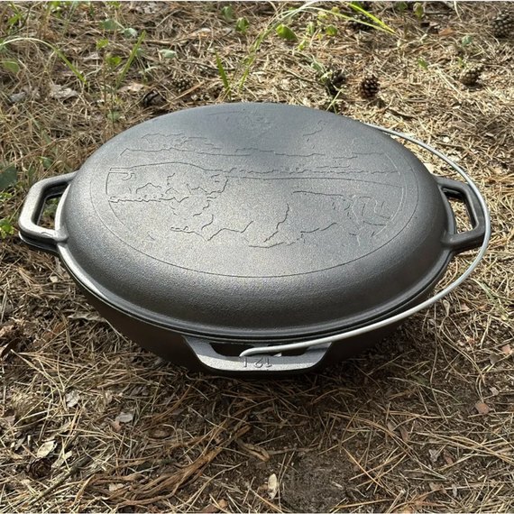 Казан азіатський Mzavod КА-12КС чавунний з кришкою-сковородою 12 л (KA12-2), зображення 7