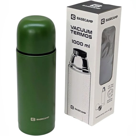 Термос BaseCamp Vacuum Thermos 1 л Green (BCP 100313), Цвет: Зелёный, Объём: 1 л, изображение 4