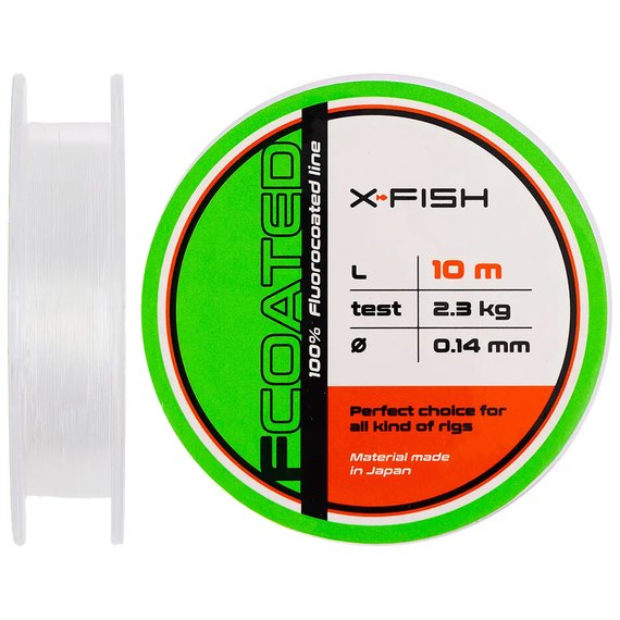 Флюорокарбон X-Fish FCoated 10m 0.14mm 2.3kg (1917.01.21), Діаметр, мм : 0.14 мм, Розмотка, м : 10 м, зображення 2