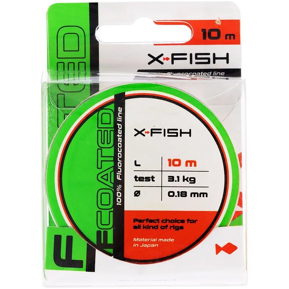 Флюорокарбон X-Fish FCoated 10m 0.18mm 3.1kg (1917.01.23), Діаметр, мм : 0.18 мм, Розмотка, м : 10 м, зображення 2