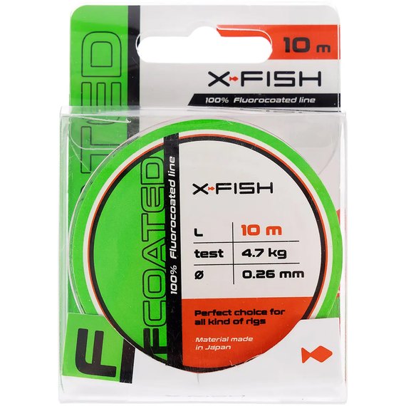Флюорокарбон X-Fish FCoated 10m 0.26mm 4.7kg (1917.01.26), Діаметр, мм : 0.26 мм, Розмотка, м : 10 м, зображення 2