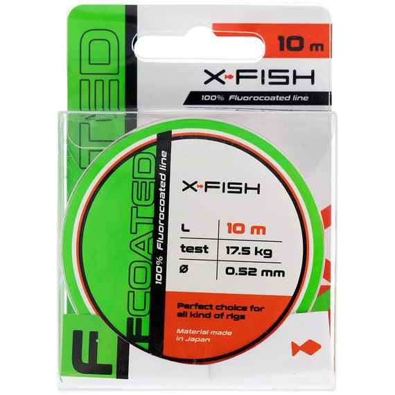 Флюорокарбон X-Fish FCoated 10m 0.52mm 17.5kg (1917.01.36), Диаметр, мм: 0.52 мм, Размотка, м : 10 м, изображение 2