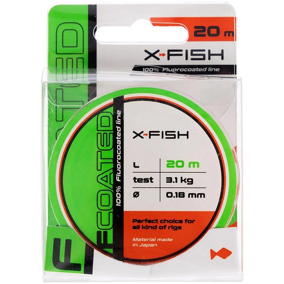 Флюорокарбон X-Fish FCoated 20m 0.18mm 3.1kg (1917.01.42), Діаметр, мм : 0.18 мм, Розмотка, м : 20 м, зображення 2