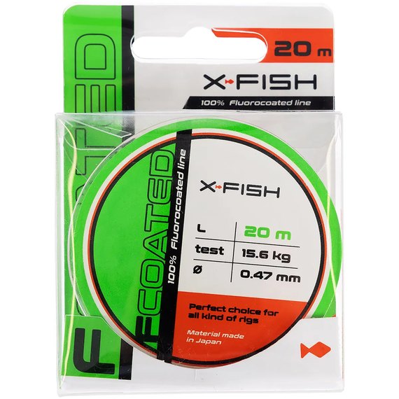 Флюорокарбон X-Fish FCoated 20m 0.47mm 15.6kg (1917.01.54), Диаметр, мм: 0.47 мм, Размотка, м : 20 м, изображение 2