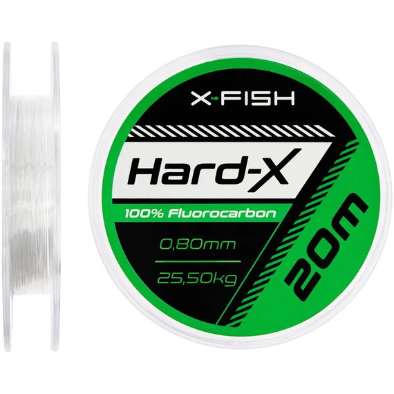 Флюорокарбон X-Fish Hard-X 20m (clear) 0.80mm 25.50kg (1917.03.95), Диаметр, мм: 0.8 мм, Размотка, м : 20 м