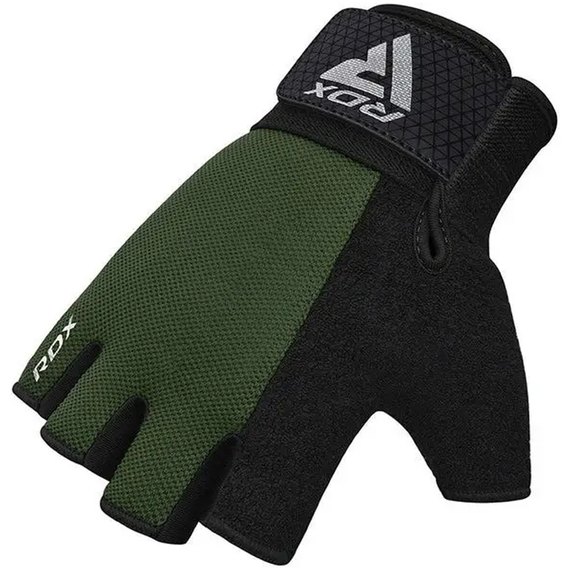 Перчатки для зала RDX W1 Half Army Green Plus S (WGA-W1HA-S+), Размер: S, Цвет: Чёрный/Зелёный, изображение 5