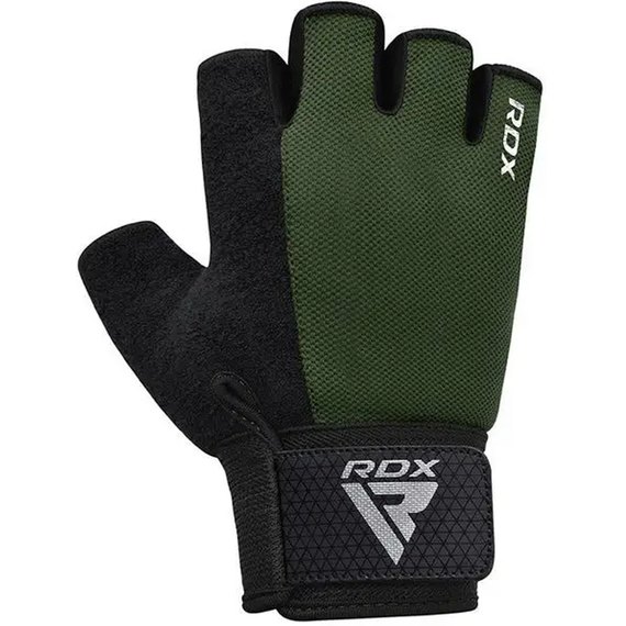 Перчатки для зала RDX W1 Half Army Green Plus XL (WGA-W1HA-XL+), Размер: XL, Цвет: Чёрный/Зелёный, изображение 4