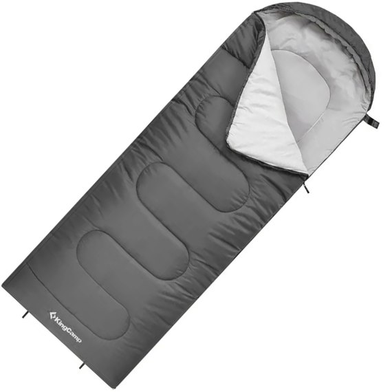 Спальний мішок KingCamp Oasis 250S Comf +12°C / Lim +7°C / Extr -3°C Medium grey (KS3221_MEDIUMGREY_L), Колір: Сірий