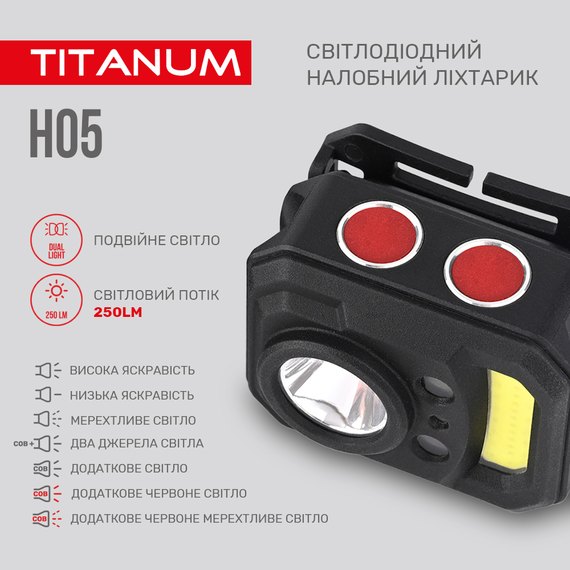 Налобный фонарь Titanium 250Lm 6500K (TLF-H05), изображение 4