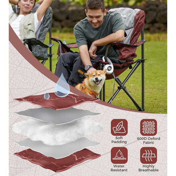Стул раскладной KingCamp Juniper C10 Red/Grey (KC2538_RED/GREY), изображение 10