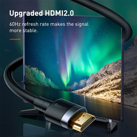 Кабель Baseus 4khdmi Male To 4khdmi Male Cafule 5m, HDMI2.0 Black (CADKLF-H01), изображение 3
