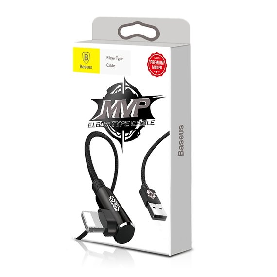 Кабель Baseus Lightning MVP Elbow 2A, 1m Black (CALMVP-01), изображение 2