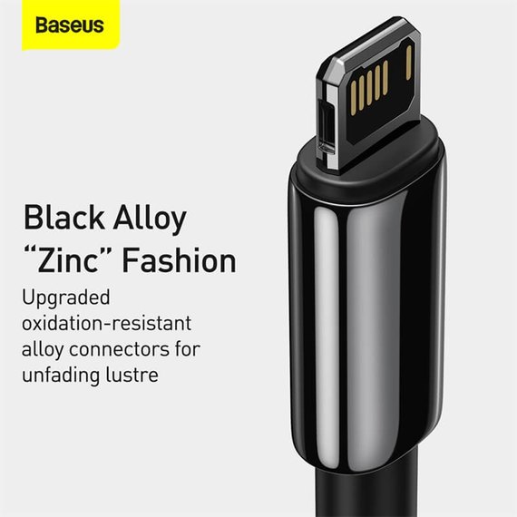 Кабель Baseus Lightning Tungsten Gold Fast Charging 1.2m, 2.4A Black (CALWJ-01), изображение 4