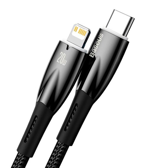 Кабель Baseus Type-C to Lightning Glimmer Series Fast Charging Data Cable 1m, 20W Black (CADH000001), изображение 2