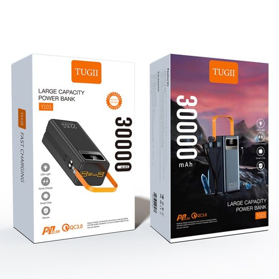 Повербанк WUW TUGII Y103 30000 mAh PD22.5W+QC3.0 Black, зображення 3