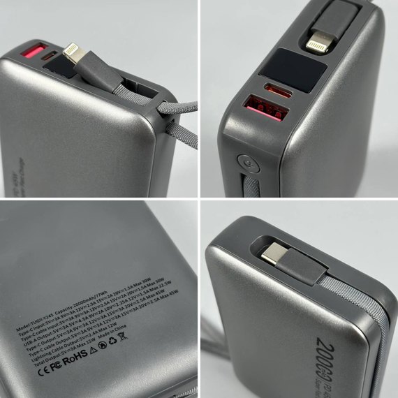 Повербанк WUW TUGII Y245 20000 mAh PD45W Silver, зображення 5