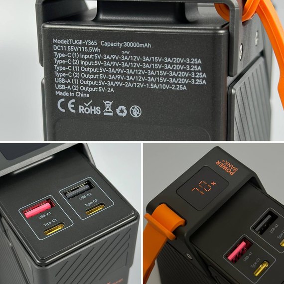 Повербанк WUW TUGII Y365 30000 mAh PD65W+QC3.0 Black, зображення 5