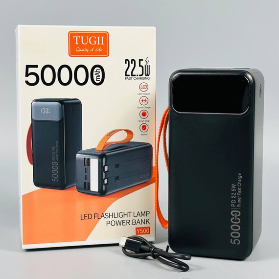 Повербанк WUW TUGII Y500 50000 mAh PD22.5W+QC3.0 Black, изображение 6