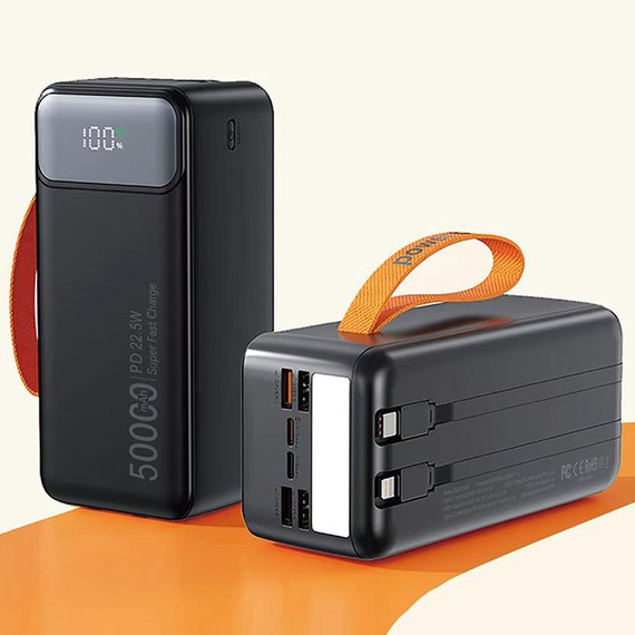 Повербанк WUW TUGII Y500 50000 mAh PD22.5W+QC3.0 Black, изображение 5