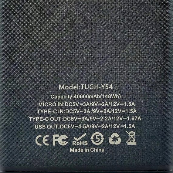 Повербанк WUW TUGII Y54 40000 mAh PD22.5W Black, изображение 8
