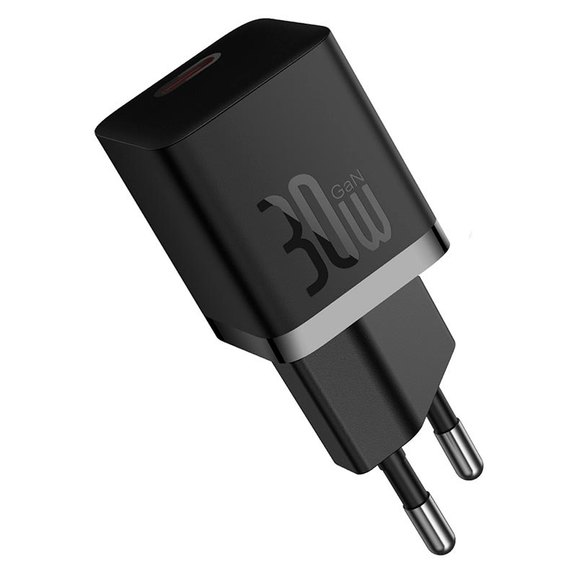 Зарядний пристрій Baseus GaN5 Fast Charger mini 1Type-C, 30W/3A, PD/QC (With C to C 100W 1m cable) Black (P10110902113-00), зображення 2