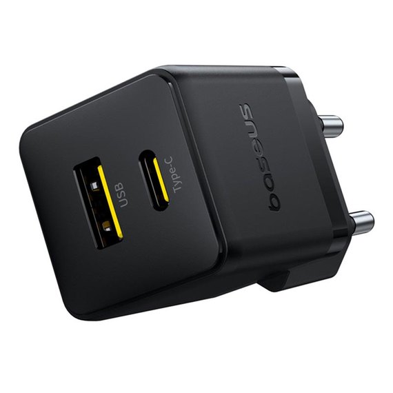 Зарядное устройство Baseus Palm Fast Charger 1USB/1Type-C, 30W/3A, PD/QC Black (P1011160A113-00), изображение 3