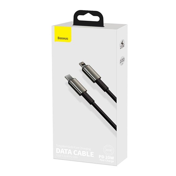Кабель Baseus Type-C to Lightning Tungsten Gold Fast Charging Data Cable 1m, 20W Black (CATLWJ-01), изображение 7