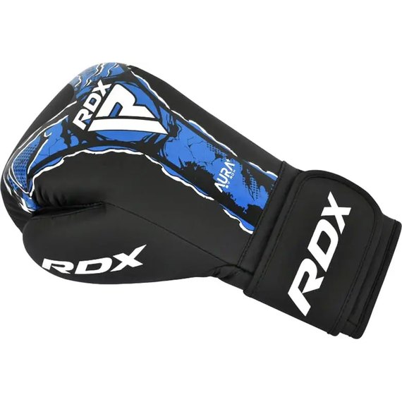 Боксерские перчатки RDX F17 Aura Boxing Gloves Black/Blue 14 ун. (BGR-F17BU), Вес: 14 унций, Цвет: Чёрный/Синий, изображение 3