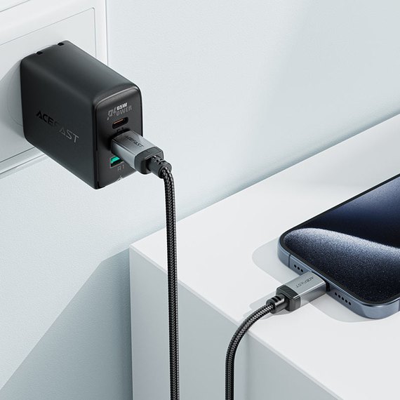Кабель ACEFAST USB-A to USB-C alloy charging data cable C20-04 1.2m, 3A Black (6974316283782), изображение 2