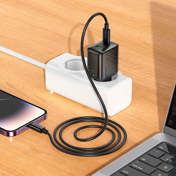 Зарядное устройство HOCO Rico charger CS25A 1USB/1Type-C, 20W/3A Black (6942007639781), изображение 4