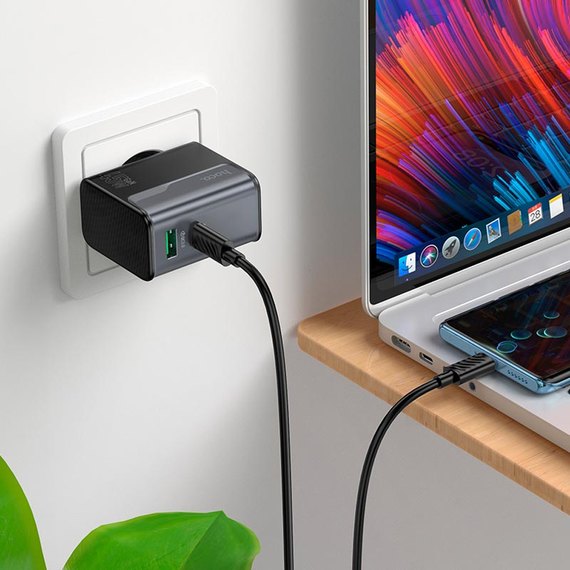 Зарядное устройство HOCO Star Speed charger CS74A 1Type-C/1USB, 3A/45W, PD/QC Black (6942007653848), Максимальная мощность, Вт: 45 Вт, изображение 3