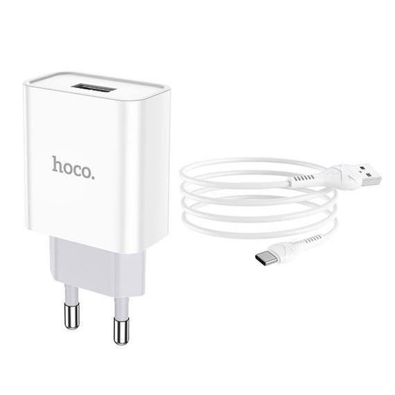 Зарядний пристрій HOCO Type-C cable Asombroso C81A 1USB, 2.1A White (000006087), зображення 2