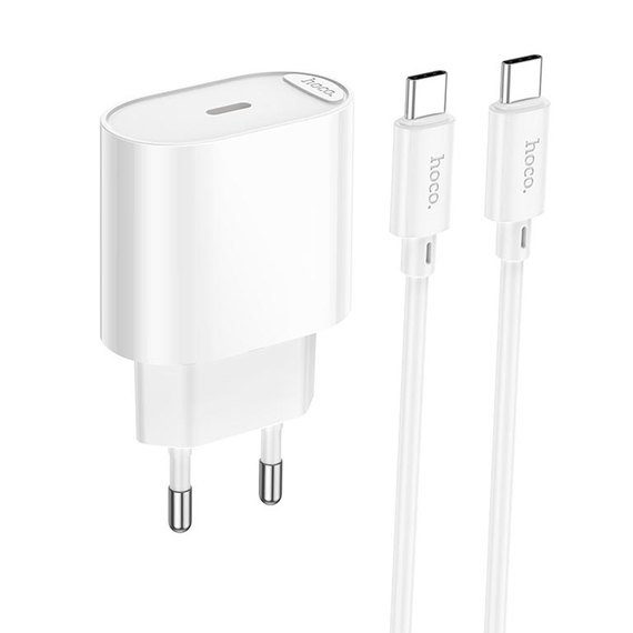 Зарядное устройство HOCO Type-C to Type-C, 1Type-C, 3A/20W, PD/QC White (6942007656672), изображение 3