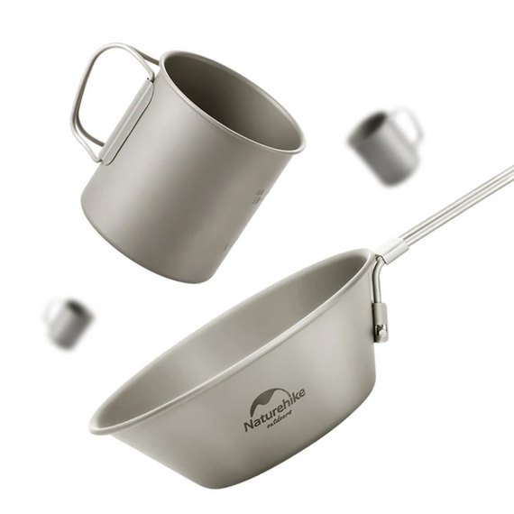 Кружка титановая Naturehike NH20CJ005 с ручкой 600 мл (6927595769966), Объём: 0.6 л, изображение 2