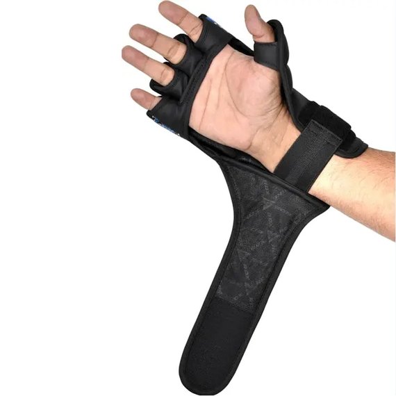 Перчатки для ММА RDX F17 Grappling Gloves Aura Black/Blue L (GGR-F17BU), Размер: L, Цвет: Чёрный/Синий, изображение 4
