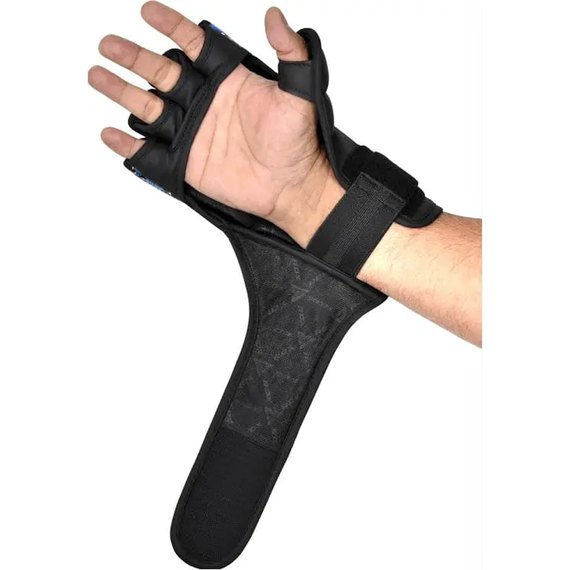 Рукавички для ММА RDX F17 Grappling Gloves Aura Black/Blue M (GGR-F17BU), Розмір: M, Колір: Чорний/Синій, зображення 4