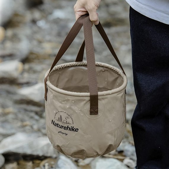 Складное ведро для воды Naturehike NH20SJ040, 10 л, коричневый (6927595764619), изображение 3