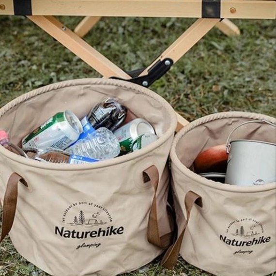 Складное ведро для воды Naturehike NH20SJ040, 20 л, коричневый (6927595764633), изображение 8