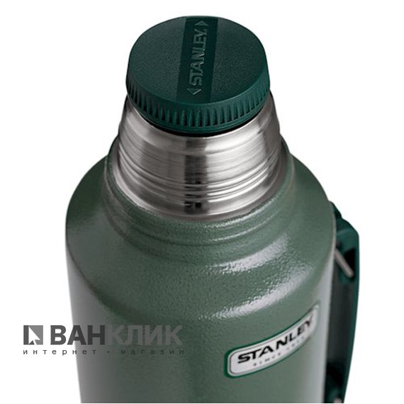 Легендарный классический термос с ручкой Stanley 1.9 л, зеленый (6939236331098)