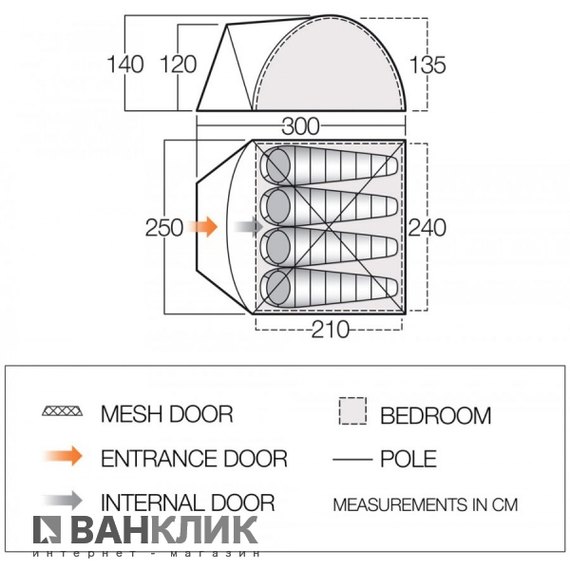 Палатка Vango Tay 400 Treetops 926321